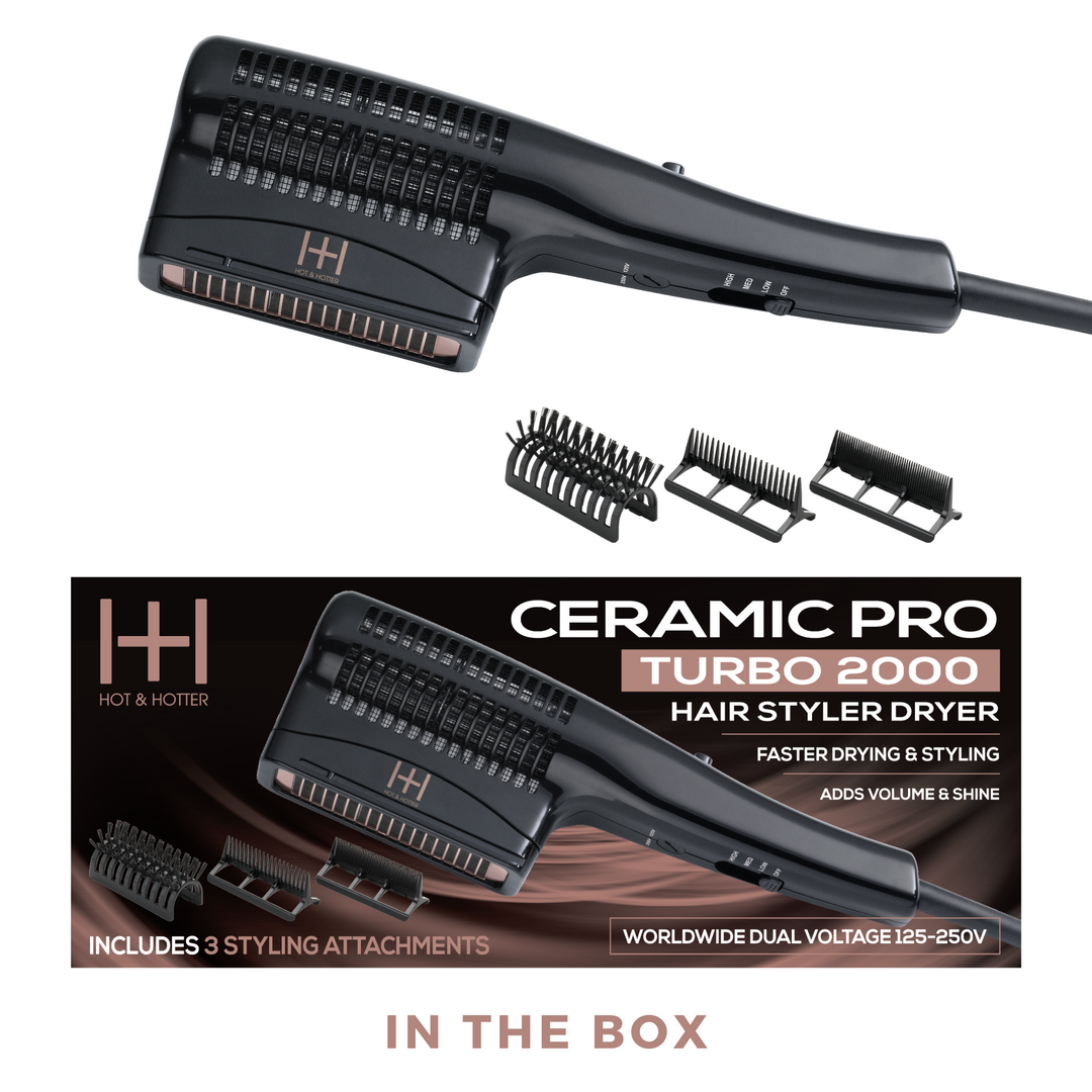 Hot & Hotter Ceramic Pro Turbo Hair Styler Dryer, 1 Count, Black