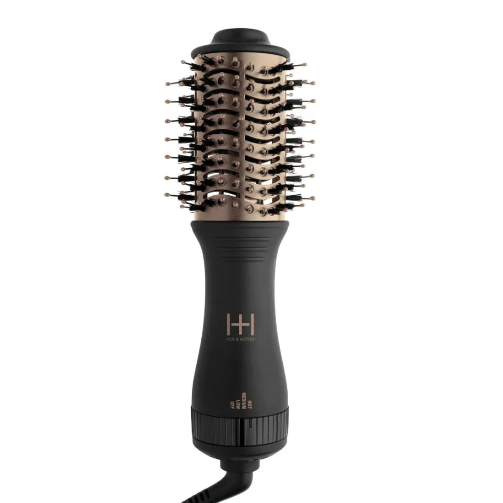 Hot & Hotter Mini One Step Hair Styler Dryer, 1 Count, Black & Rose Gold