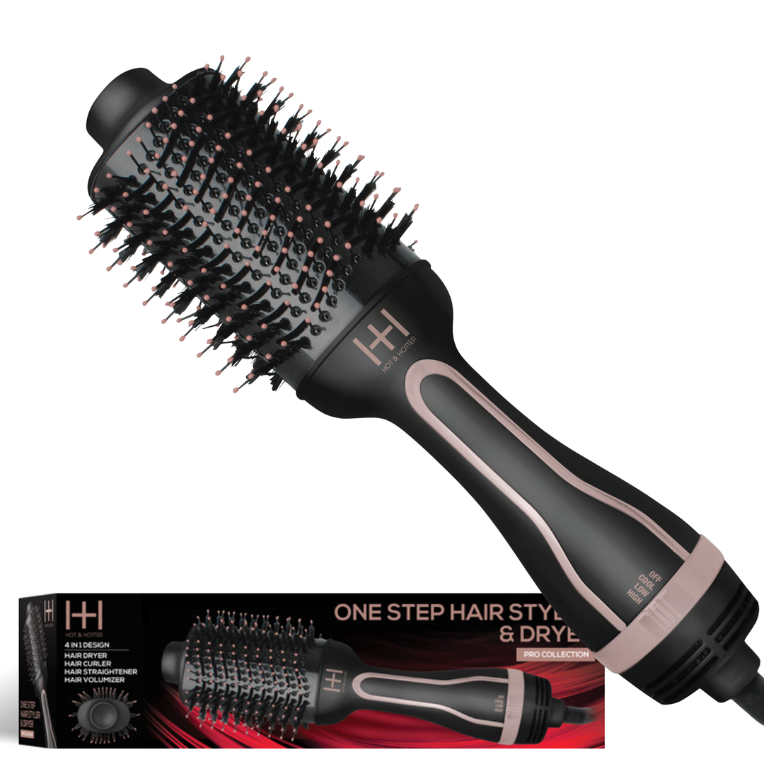 Hot & Hotter One-Step Ceramic Hair Styler & Dryer, 1 Count, Black