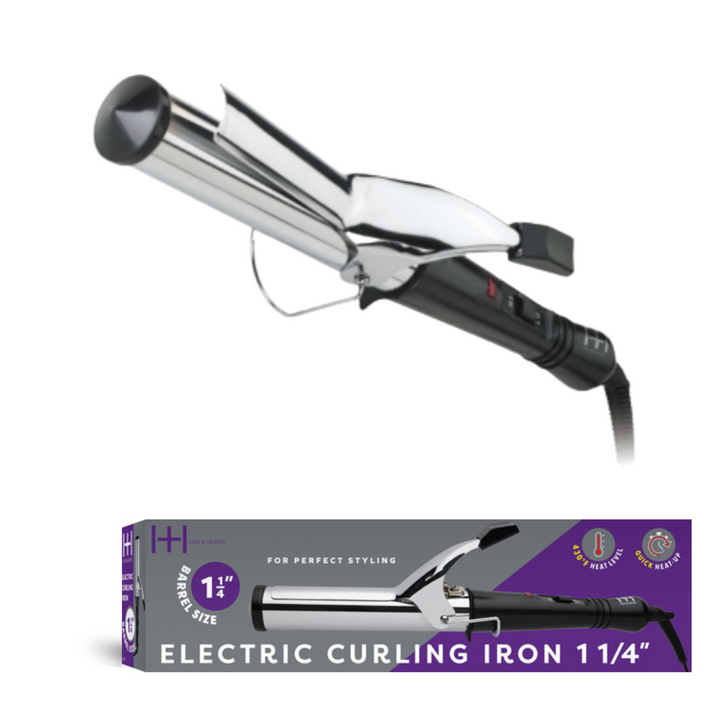 Hot & Hotter Electric Curling Iron 1 1/4 Inch, 1 Count, Silver