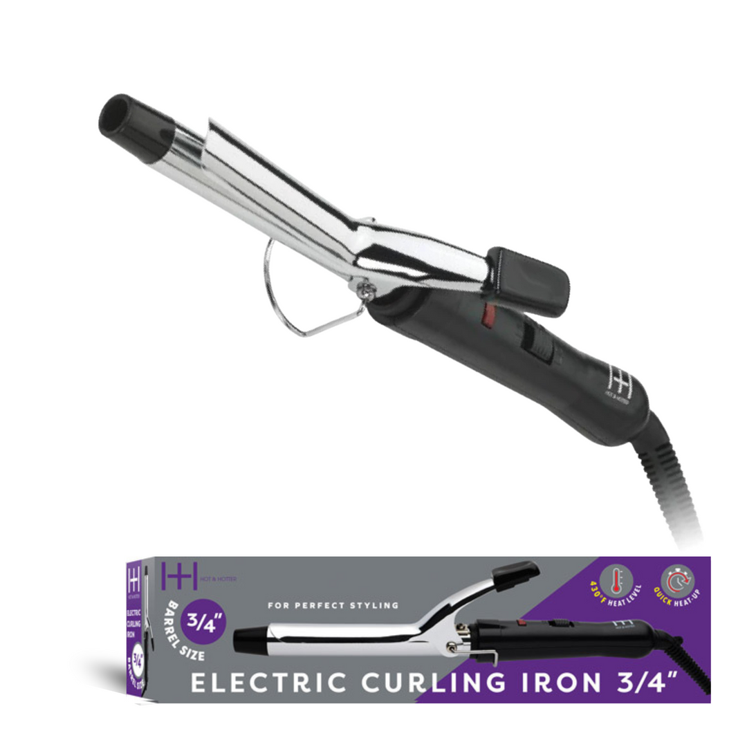 Hot & Hotter Electric Curling Iron 3/4 Inch, 1 Count, Silver