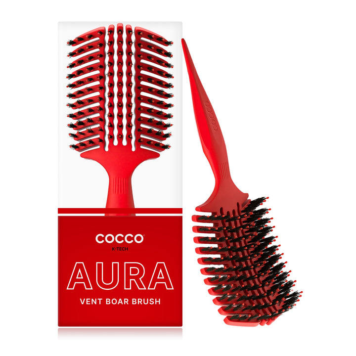 COCCO® Aura Vent Boar Brush (Red)