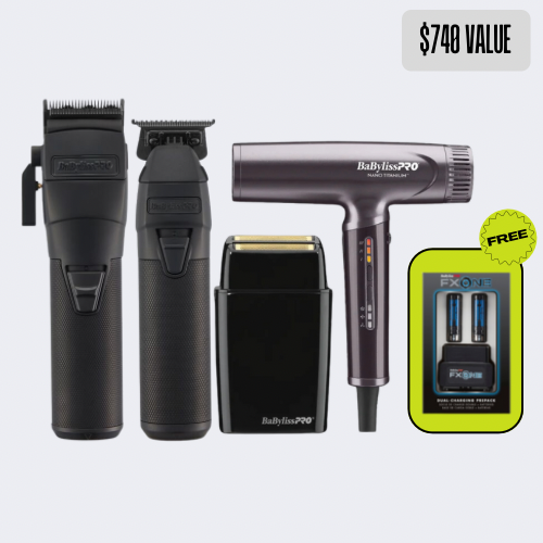 BaBylissPRO FXONE Clipper & Trimmer Combo, Shaver, & Dryer + FREE Battery Kit