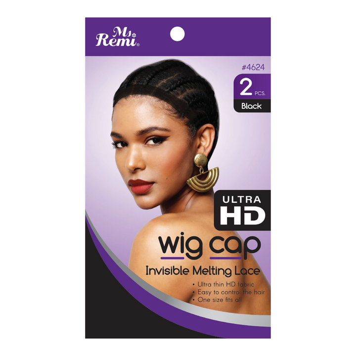 Ms. Remi HD Invisible Melting Wig Cap, 2 Count, Black