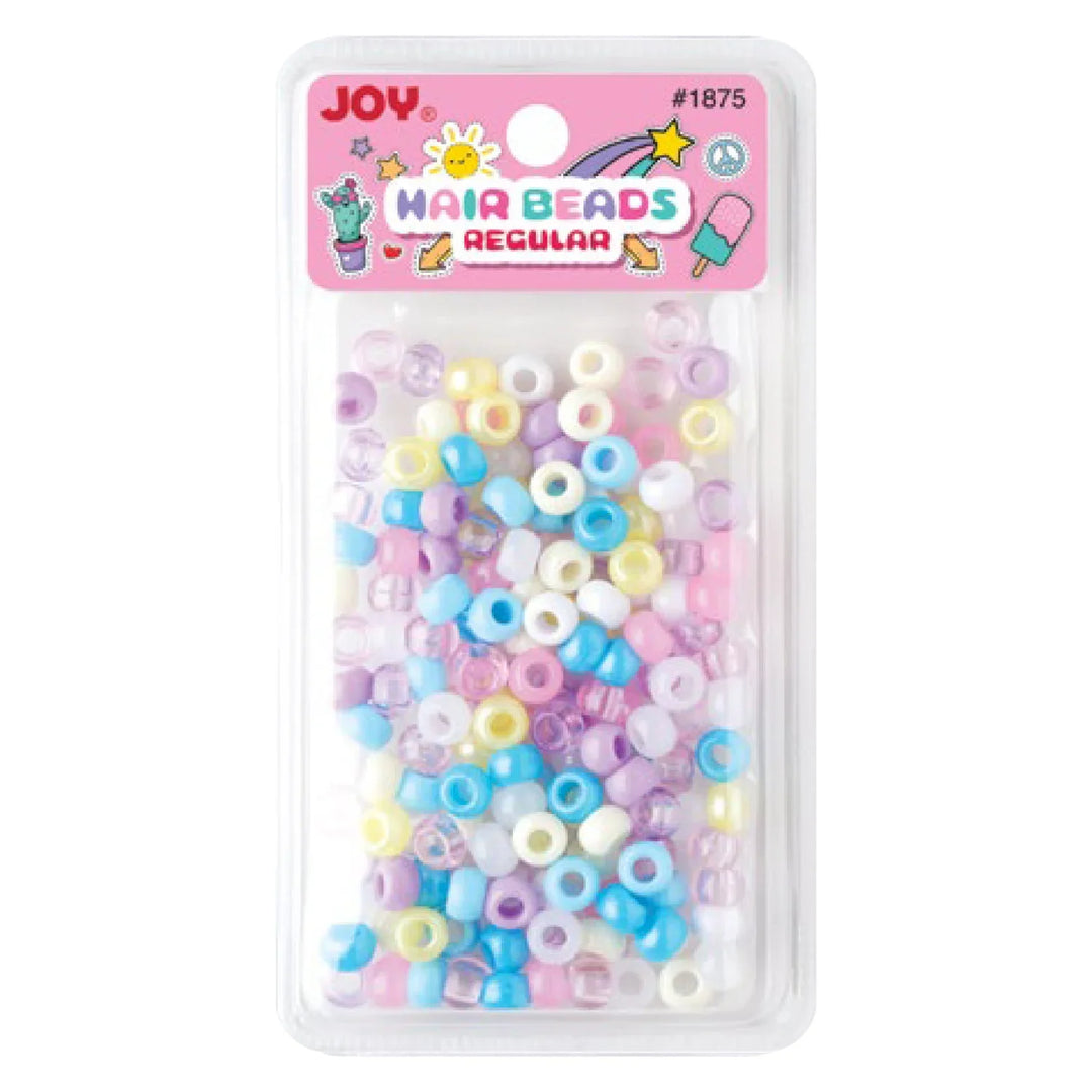 Joy Round Hair Beads Regular Size, 200 Count, Assorted Pastel