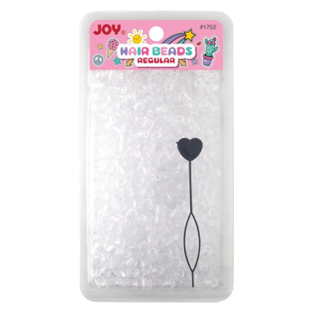 Joy Round Hair Beads Regular Size, 1,000 Count, Clear