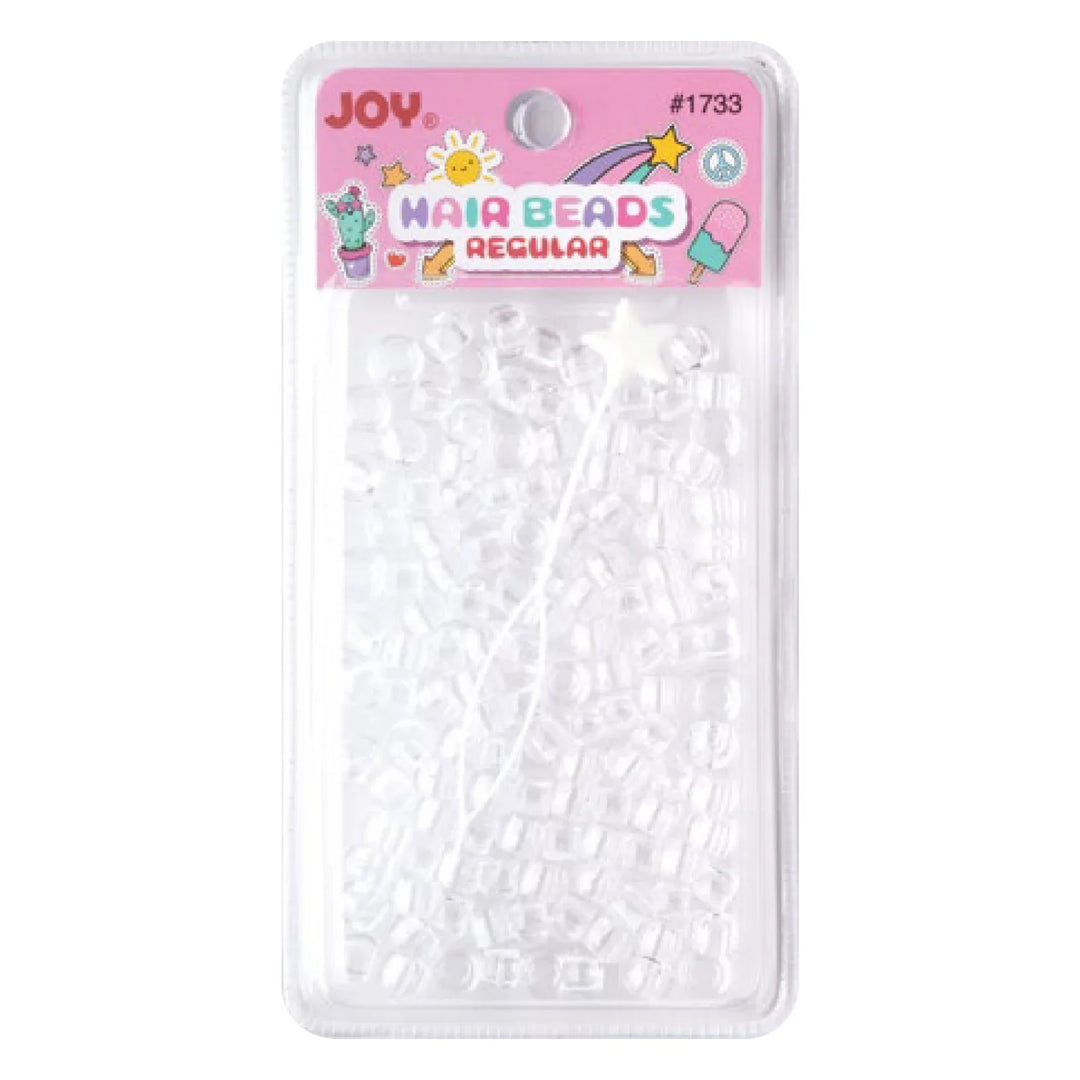 Joy Round Hair Beads Regular Size, 200 Count, Clear