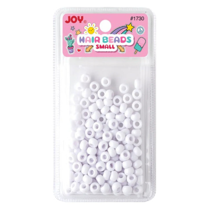 Joy Round Hair Beads Regular Size, 200 Count, White