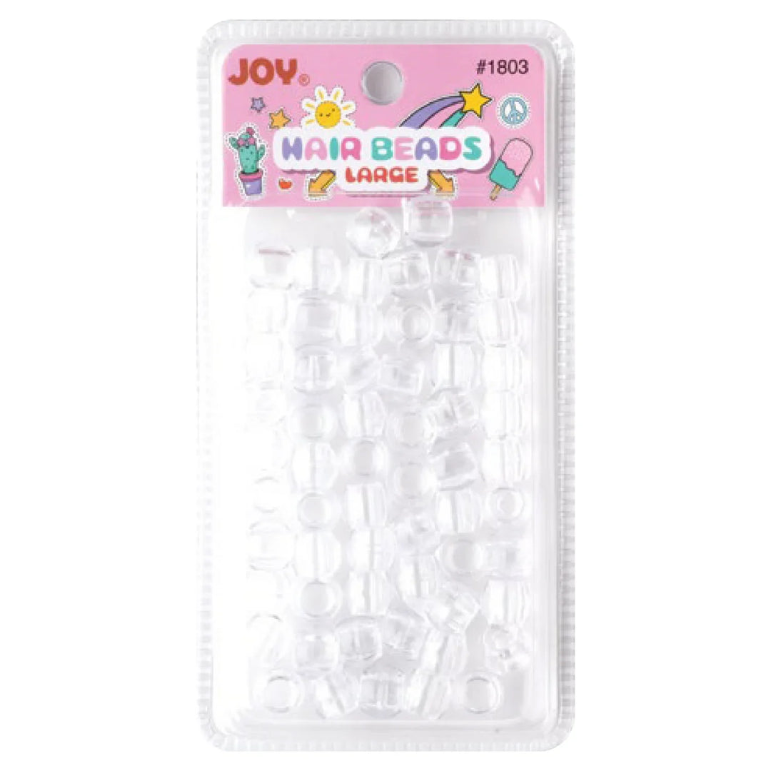 Joy Round Hair Beads Large, 60 Count, Clear