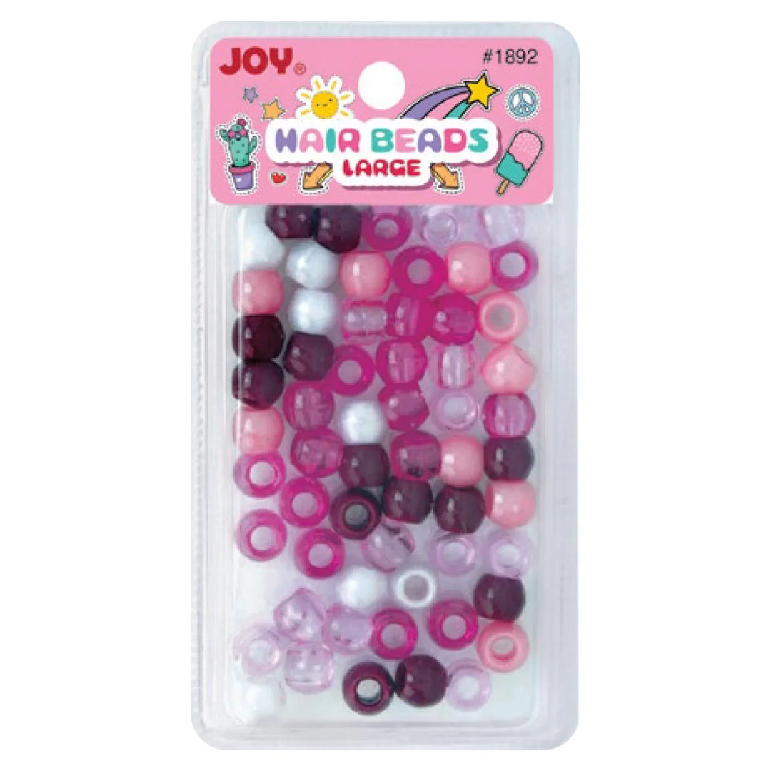 Joy Round Hair Beads Large, 50 Count, Assorted Dark Purple