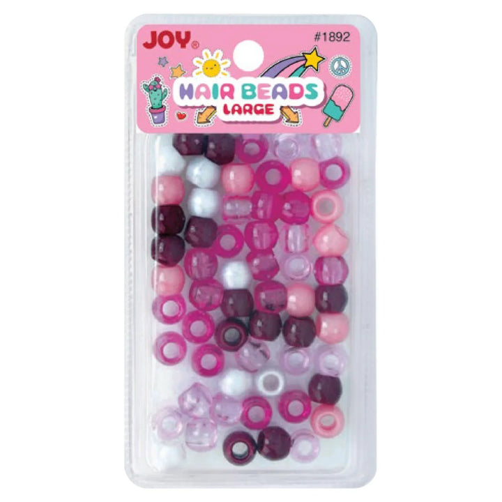 Joy Round Hair Beads Large, 50 Count, Assorted Dark Purple