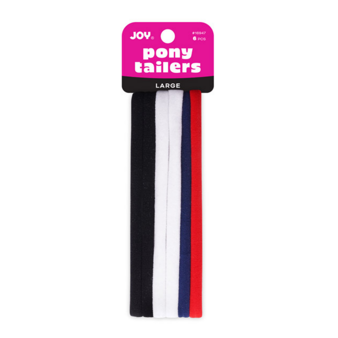 Joy Soft Ponytailers Large, 6 Count Gentle Kids' Hair Ties, Assorted Color