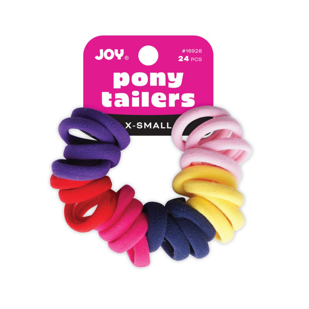 Joy Soft Ponytailers X-Small, 24 Count Gentle Kids' Hair Ties, Assorted Color