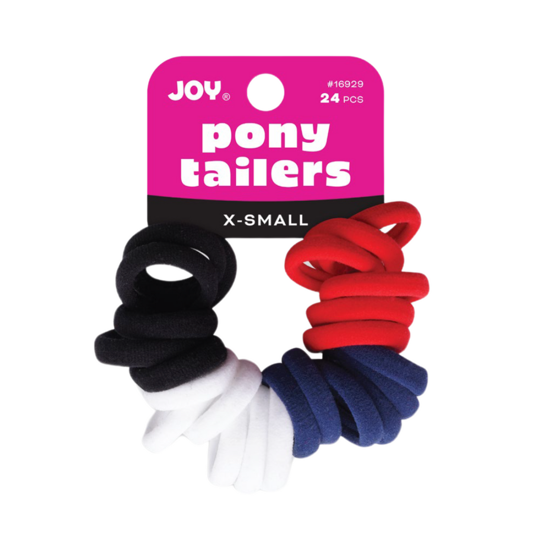 Joy Soft Ponytailers X-Small, 24 Count Gentle Kids' Hair Ties, Assorted Color
