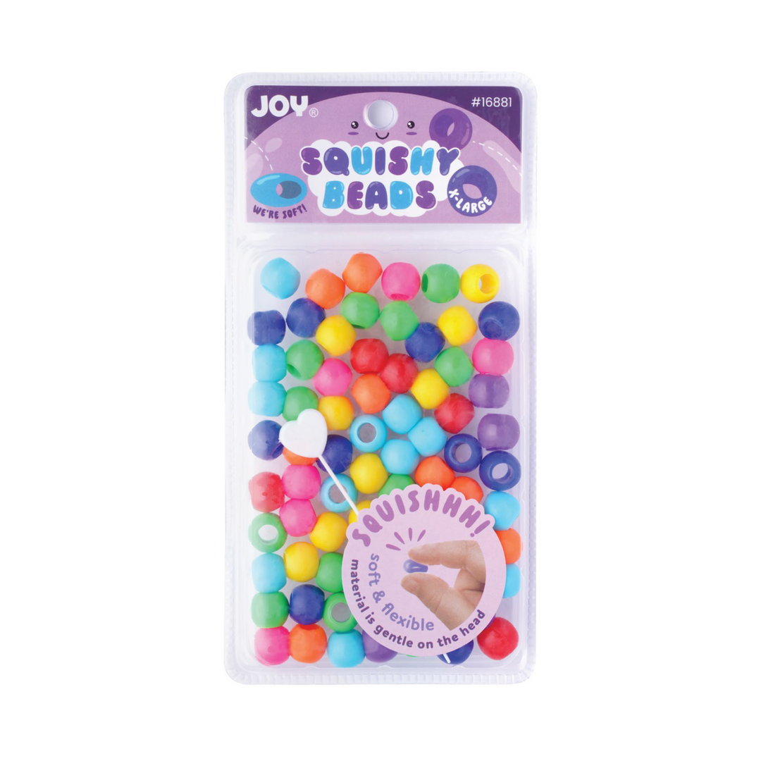 Joy Round Squishy Hair Beads X-Large, 80 Count,  Multicolor