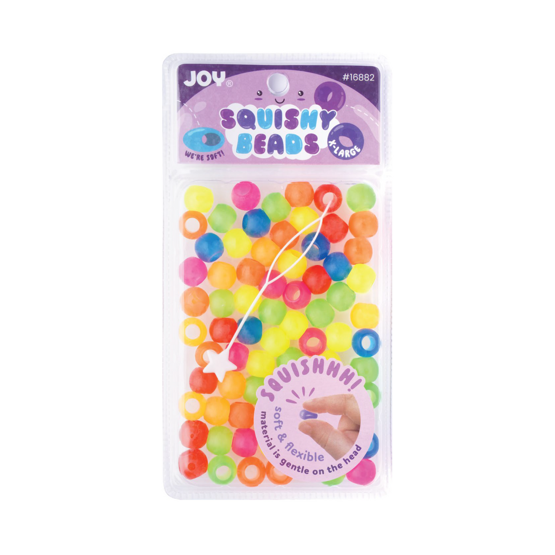 Joy Round Squishy Hair Beads X-Large, 80 Count, Transparent
