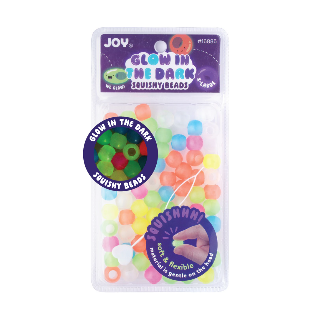 Joy Round Squishy Hair Beads X-Large, 80 Count, Multicolor