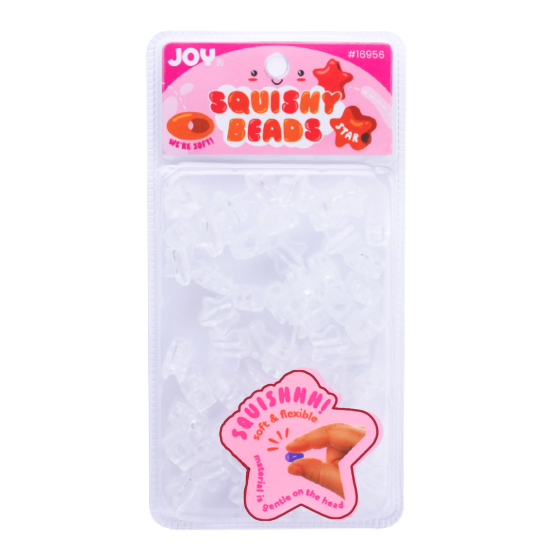 Joy Star Squishy Beads XX-Large, 60 Count, Clear