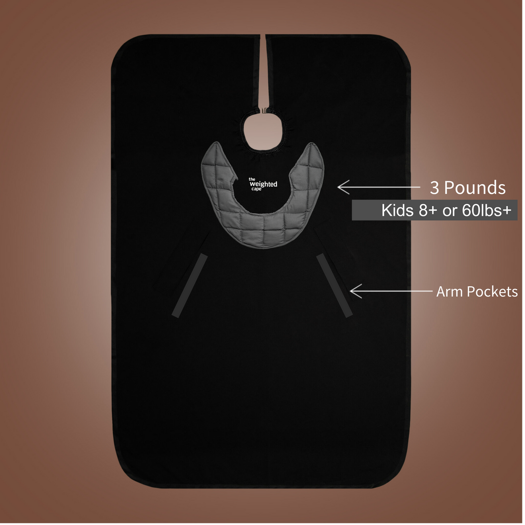Kids Black 3 Pound Weighted Cape (Back Order)
