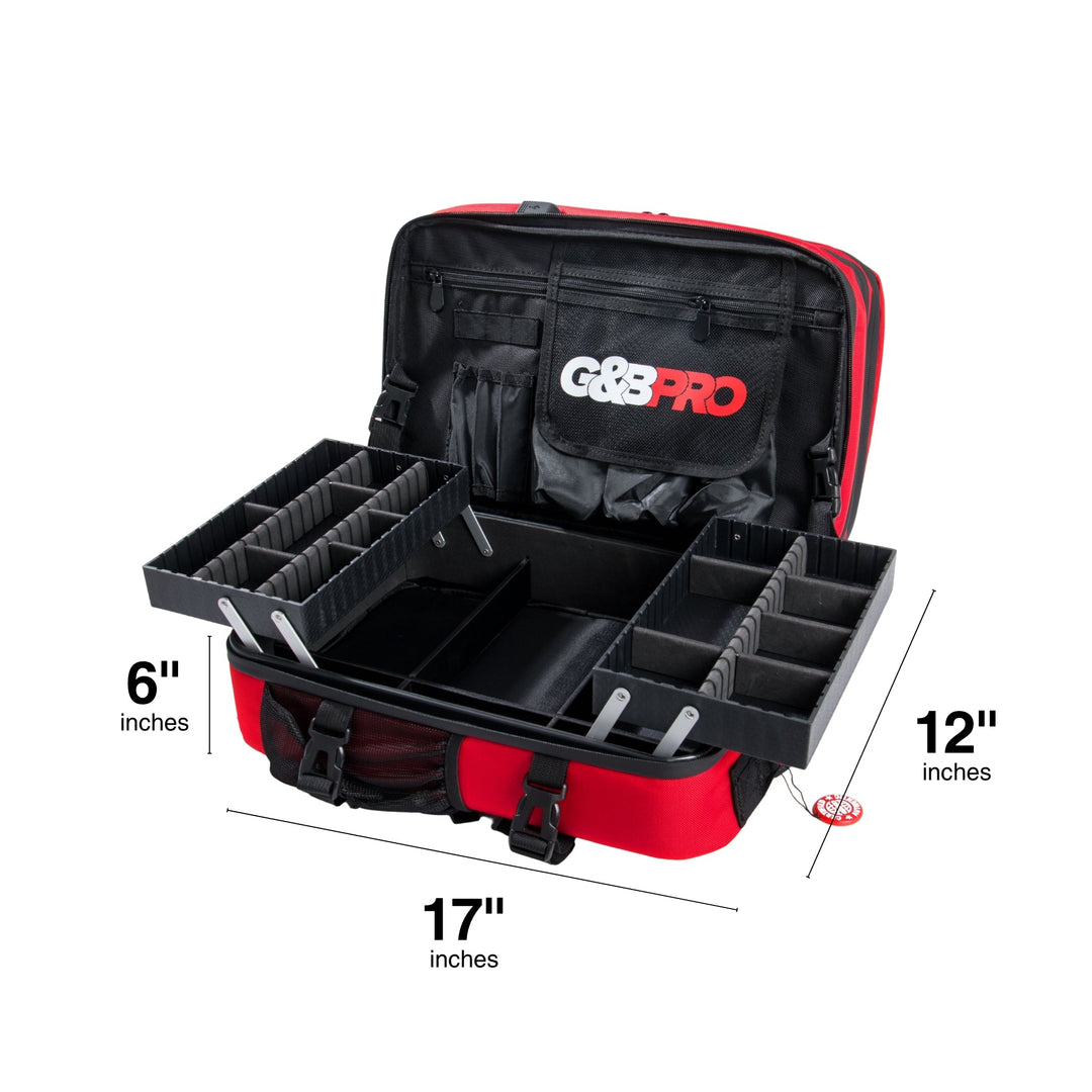 Mid Size Mobile Workstation Backpack with Extending Tray System – Fire Red