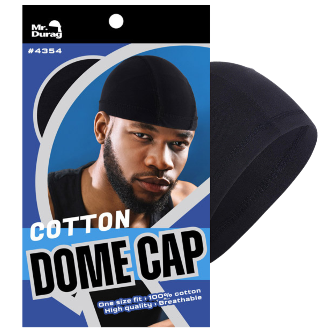 Mr. Durag Cotton Dome Cap, 1 Count, Black