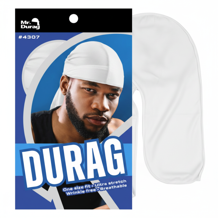 Mr. Durag Solid Durag, 1 Count, White