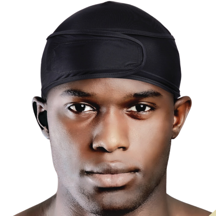 Mr. Durag Spandex Velcro Compress Wave Cap, 1 Count, Black