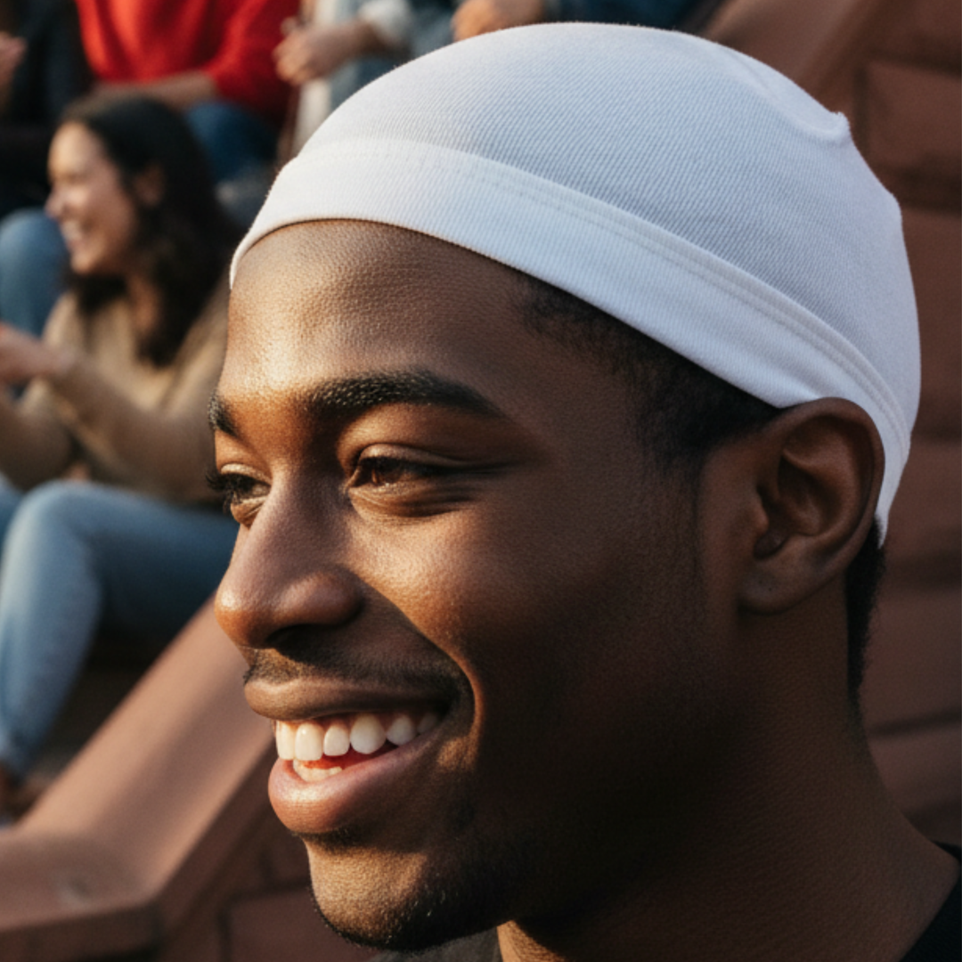 Mr. Durag Stocking Wave Cap, 2 Count, White