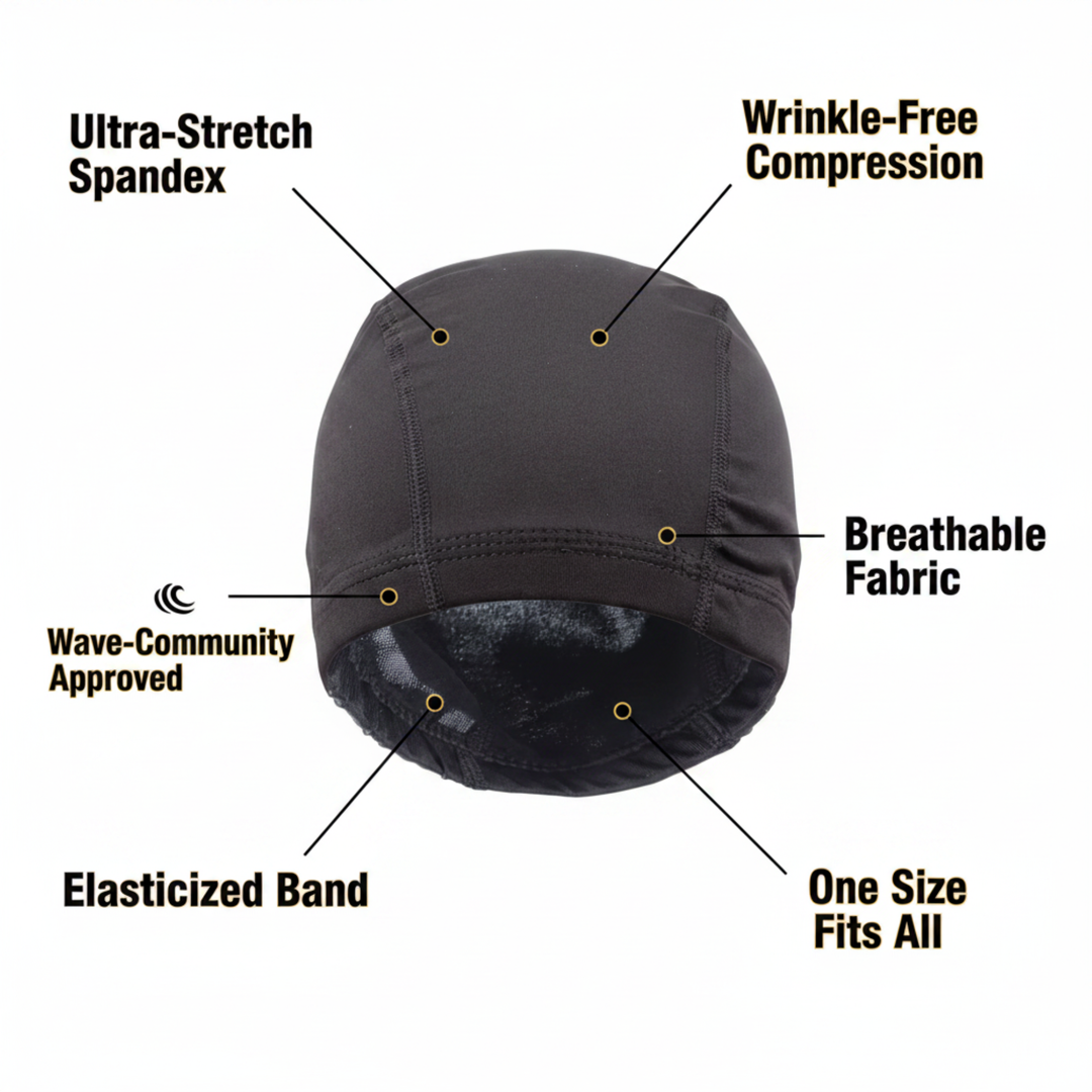 Mr. Durag Spandex Dome Cap, 1 Count, Black