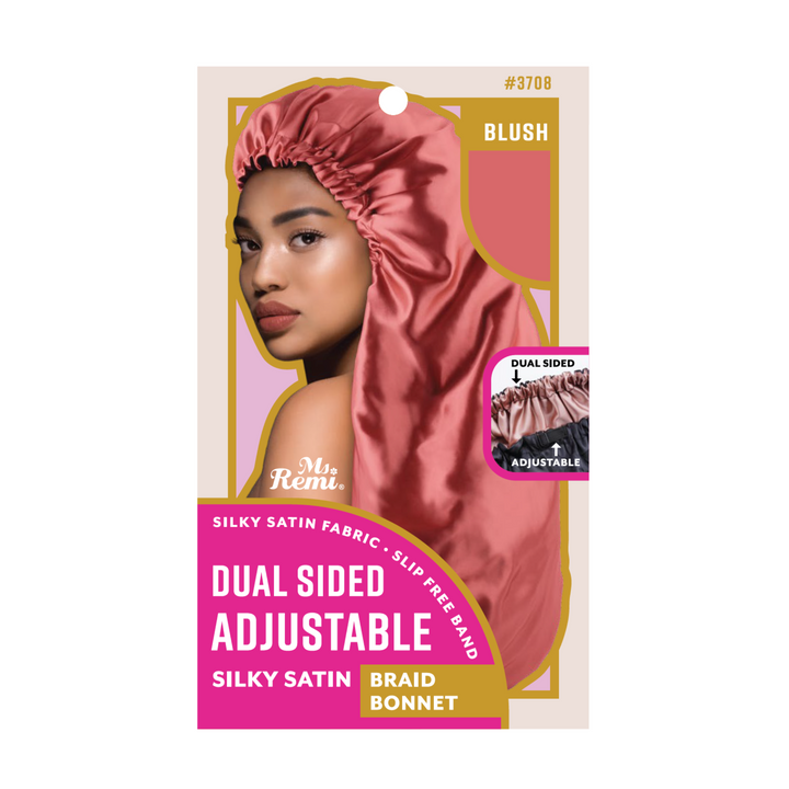 Ms. Remi Dual-Sided Adjustable Satin Braid Bonnet, 1 Count, Assorted Color