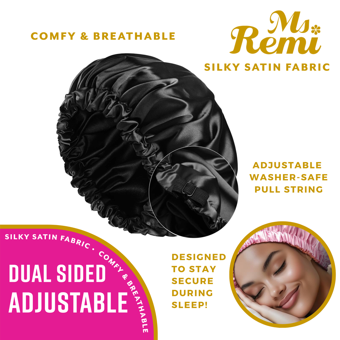 Ms. Remi Dual-Sided Adjustable Satin Braid Bonnet, 1 Count, Assorted Color
