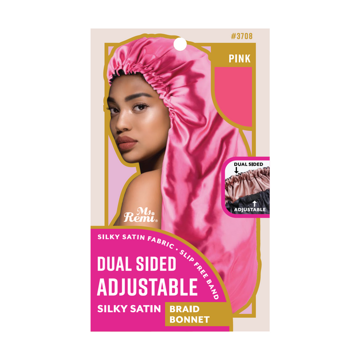 Ms. Remi Dual-Sided Adjustable Satin Braid Bonnet, 1 Count, Assorted Color