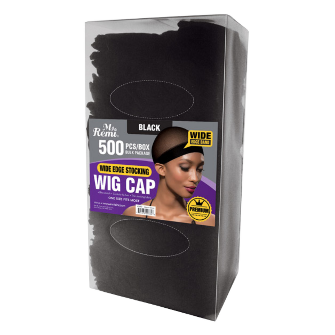 Ms. Remi Wide Band Wig Cap Value Pack, 500 Count, Black