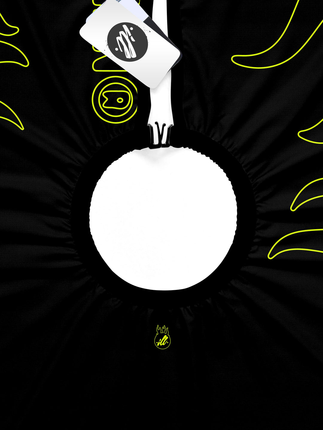 Black/Volt Outline Flames PRO Cape