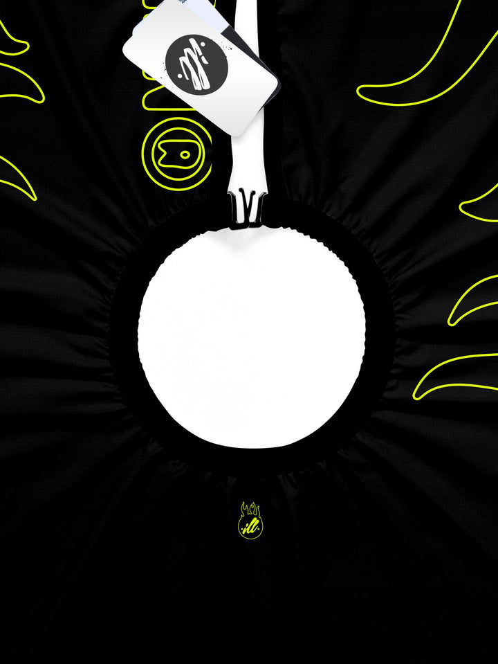 Black/Volt Outline Flames PRO Cape