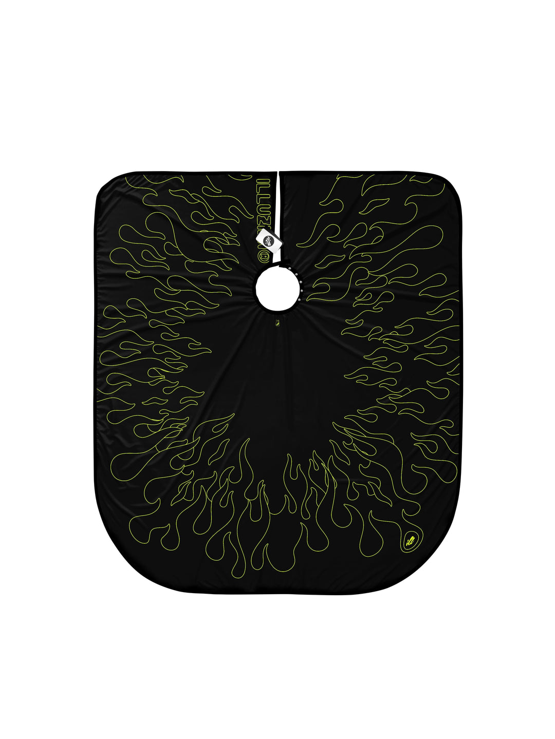 Black/Volt Outline Flames PRO Cape
