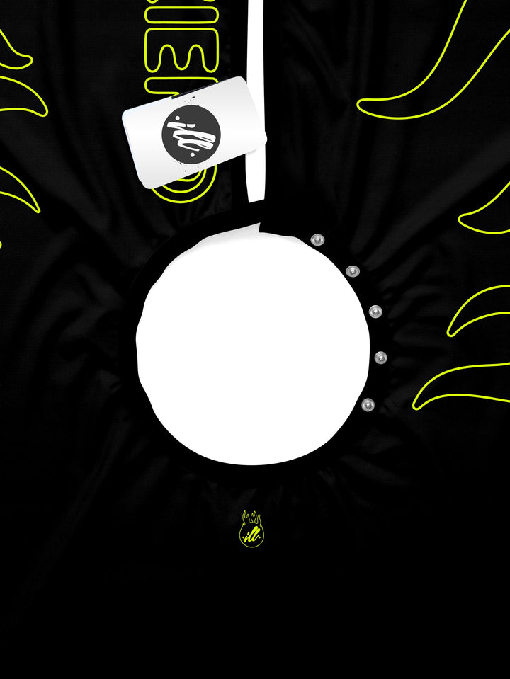 Black/Volt Outline Flames PRO Cape