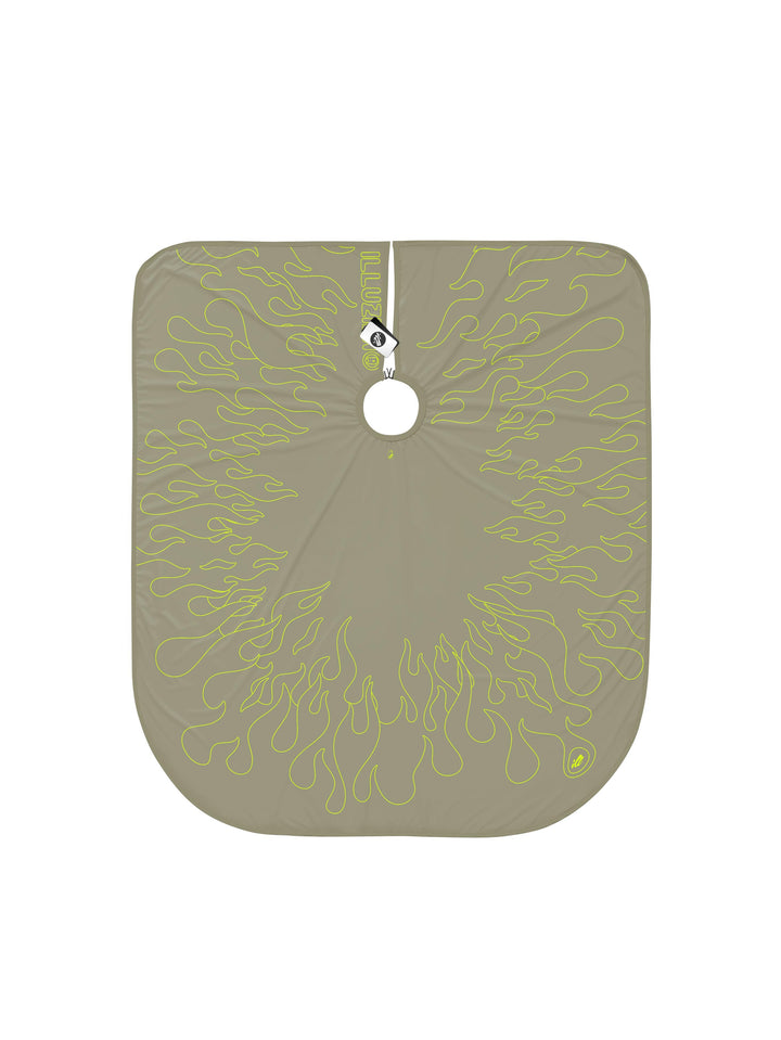 Light Olive/Volt Outline Flames PRO Cape