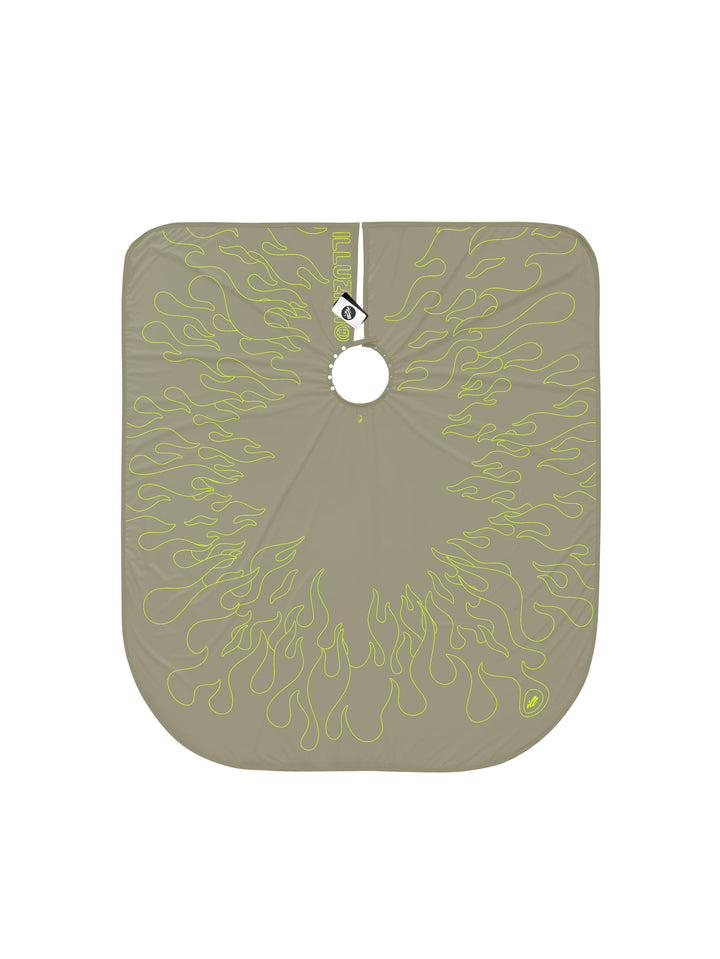 Light Olive/Volt Outline Flames PRO Cape