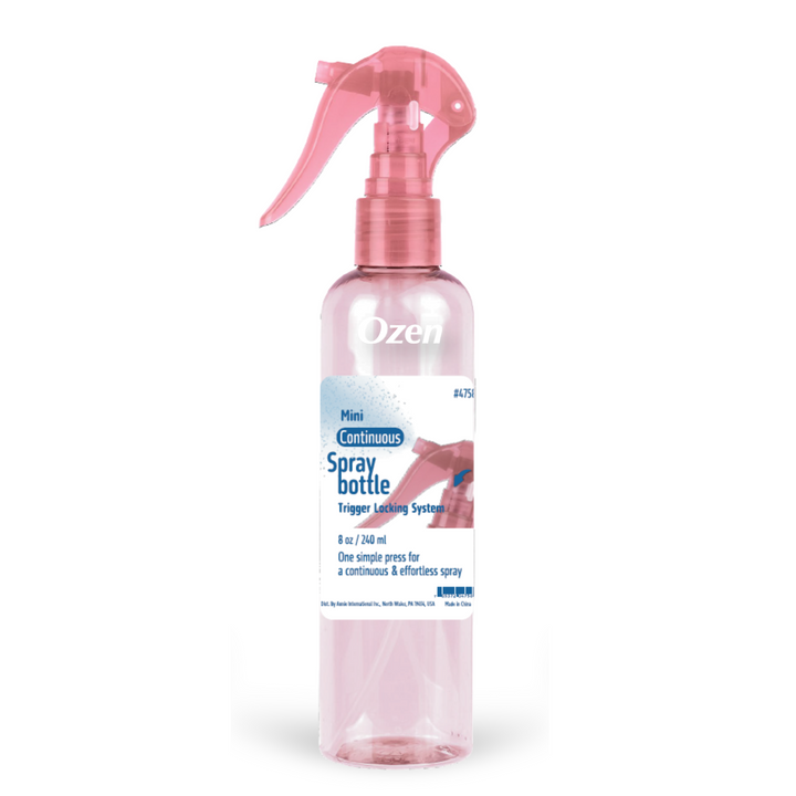 Ozen Mini Continuous Spray Bottle 8oz, 1 Count, Pink Transparent