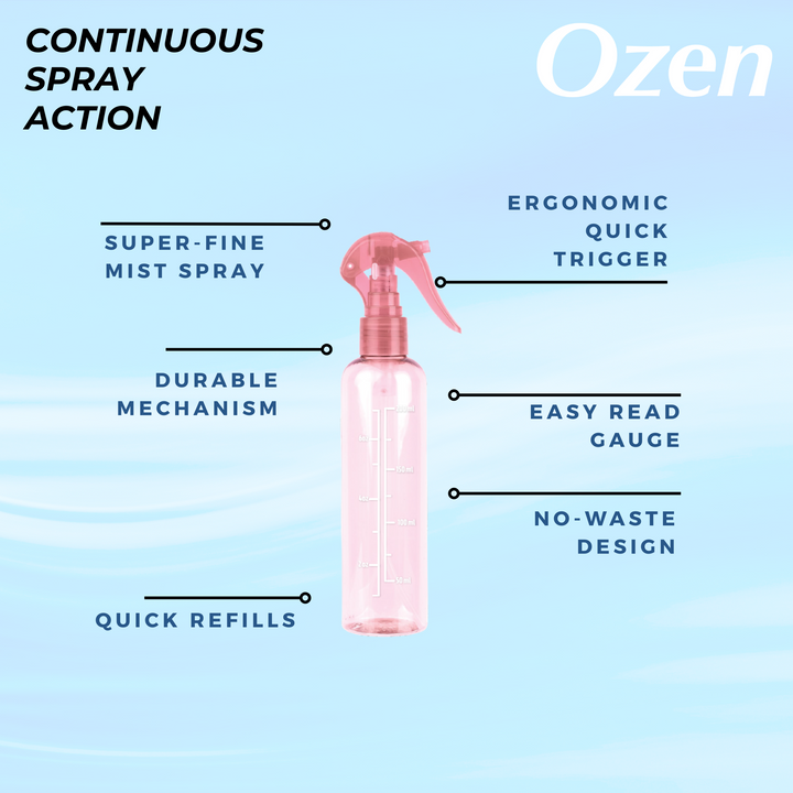 Ozen Mini Continuous Spray Bottle 8oz, 1 Count, Pink Transparent