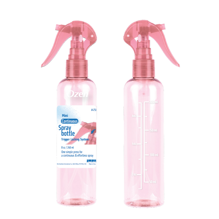 Ozen Mini Continuous Spray Bottle 8oz, 1 Count, Pink Transparent