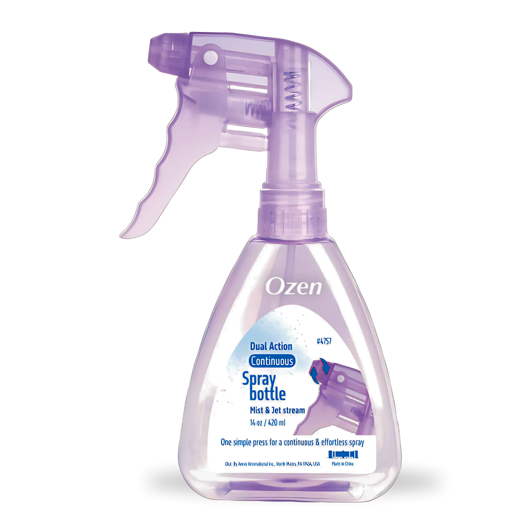 Ozen Dual Action Continuous Spray Bottle 14oz, 1 Count, Lavender Transparent