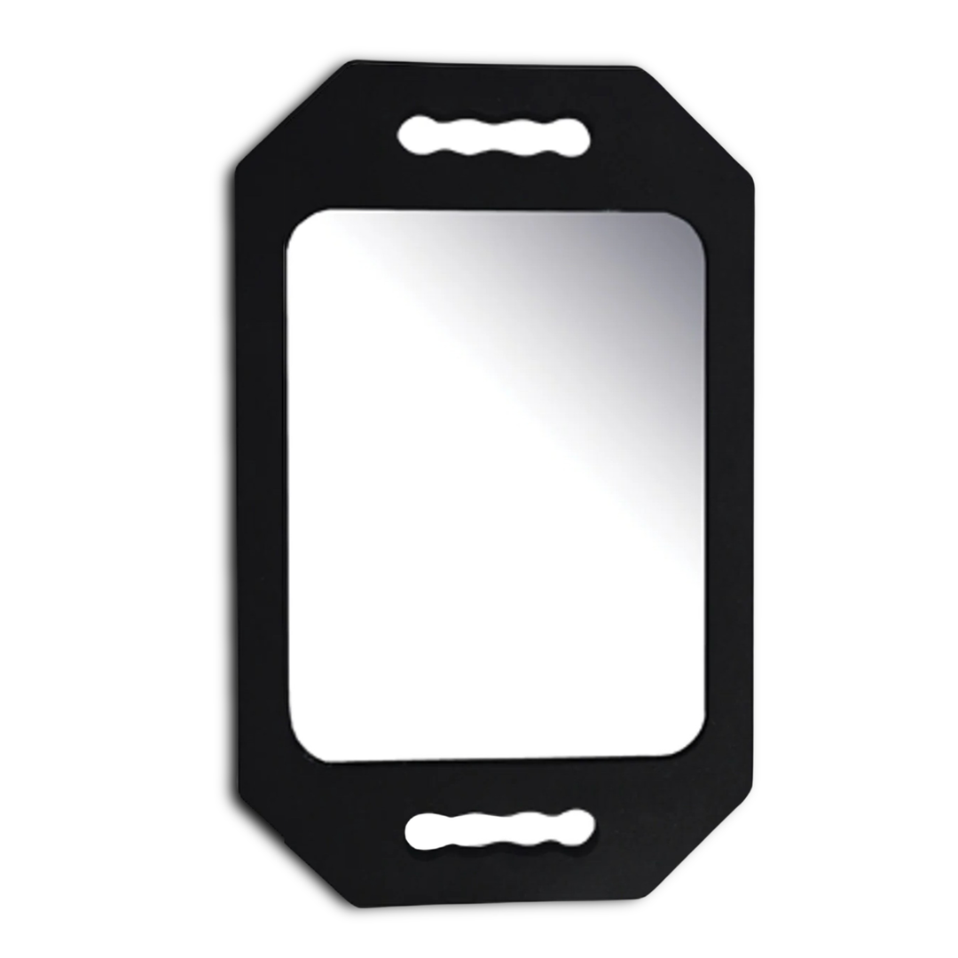 PrimeX Foam Barber Mirror Rectangle X-Large 10.75 Inch, 1 Count, Black