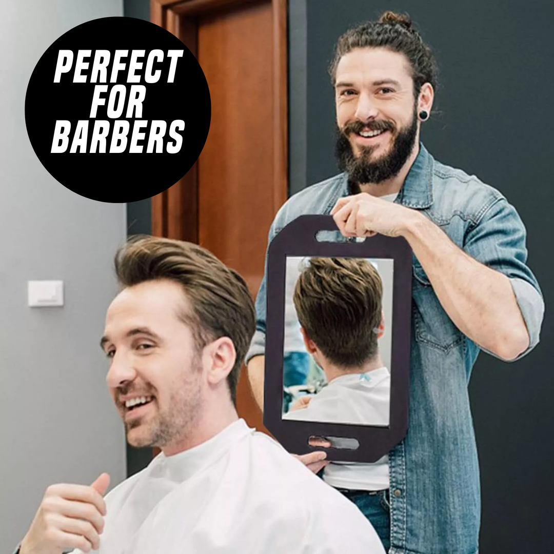 PrimeX Foam Barber Mirror Rectangle X-Large 10.75 Inch, 1 Count, Black