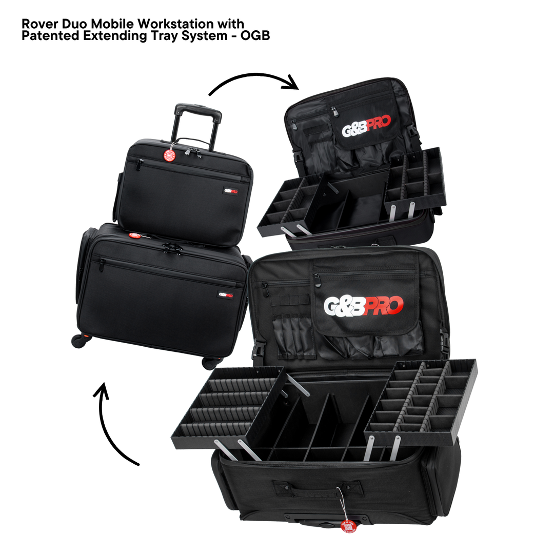 Roller Duo Mobile Workstation with Deep Storage & Extending Tray System – OG Black