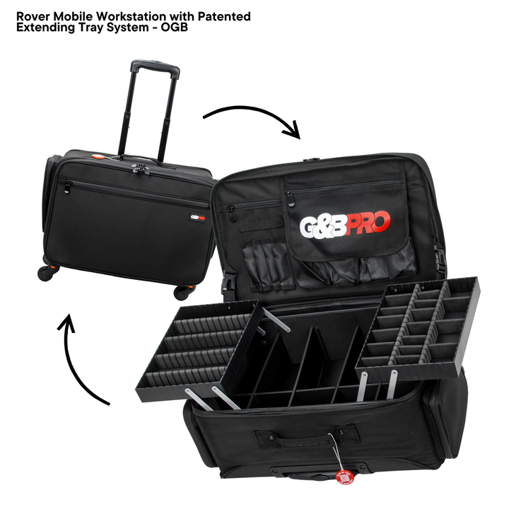 Rover Mobile Workstation with Extending Tray System – OG Black
