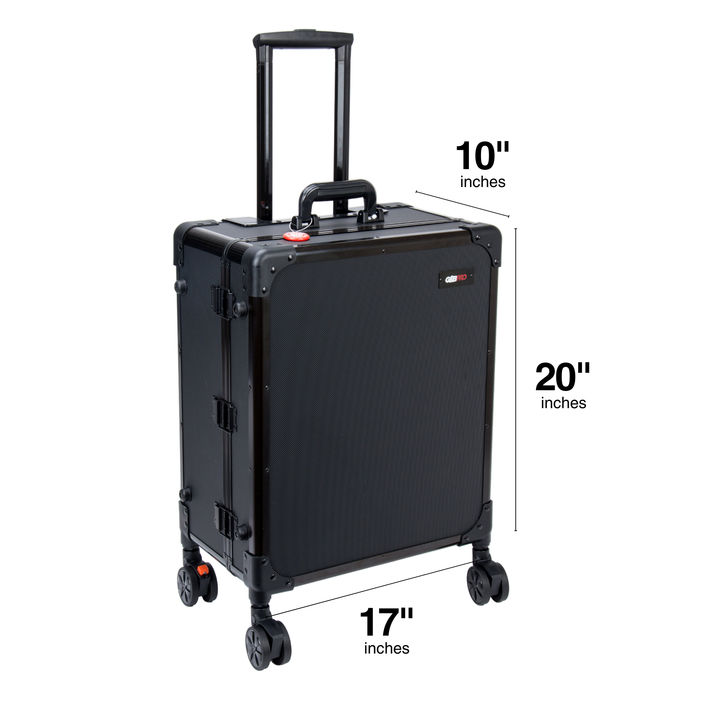 Roller Elite Mobile Workstation with LED Mirror & Extending Tray System – OG Black