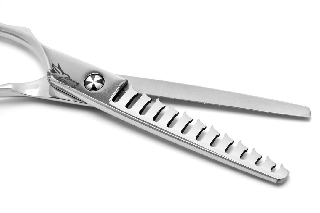 Polished 440c Classic 6-inch 12-Tooth Texturizer (Left-Handed)