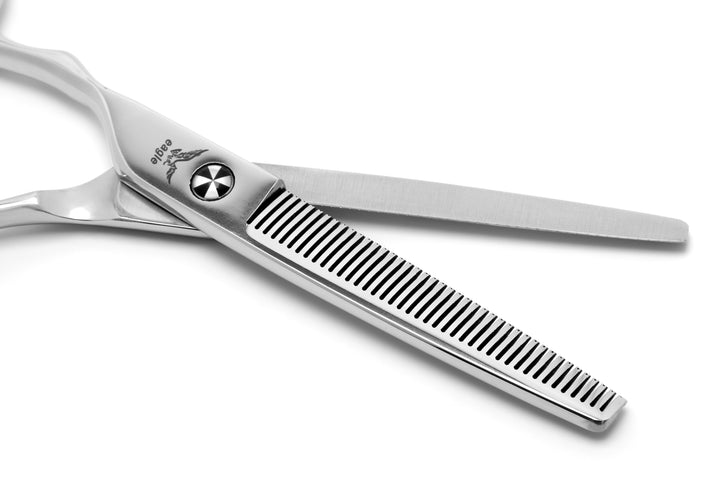 Polished 440c Classic 6-inch 41-Tooth Texturizer (Left-Handed)